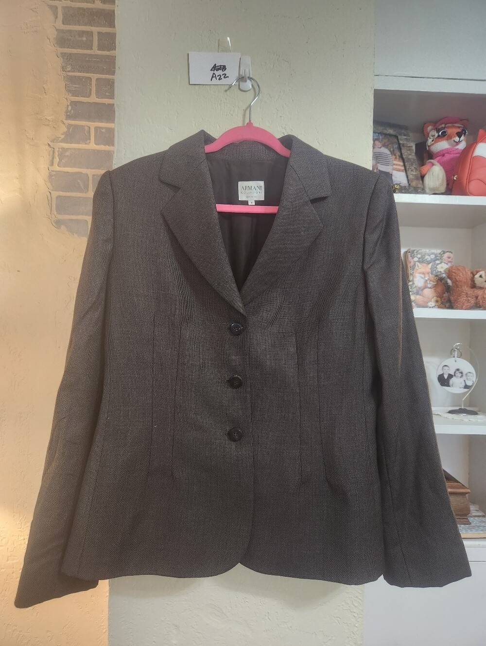 Armani Collezioni Women's Charcoal Gray Tailored Blazer
